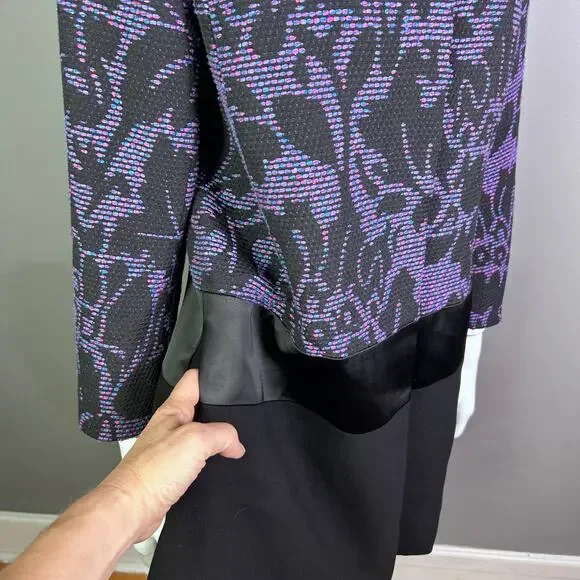 Ellen Tracy blazer jacket size 12 new floral office colorful capsule longline